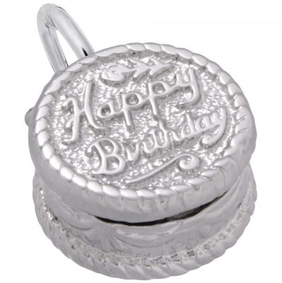 photo number one of Sterling silver Birthday Cake charm item 001-710-03501