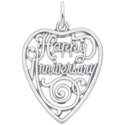 photo number one of Sterling silver Happy Anniversary charm item 001-710-03502