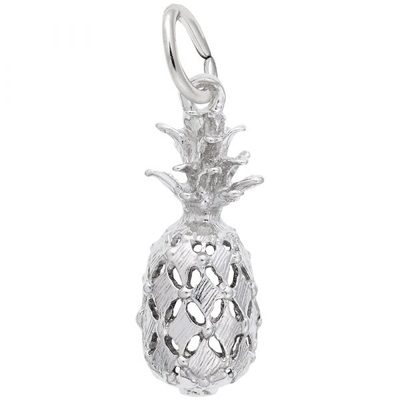 photo number one of Sterling silver pineapple charm item 001-710-03508