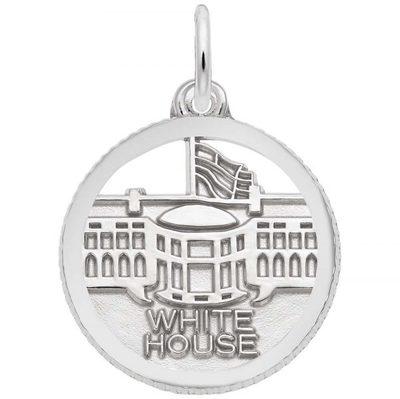 photo number one of Sterling silver white house charm item 001-710-03516
