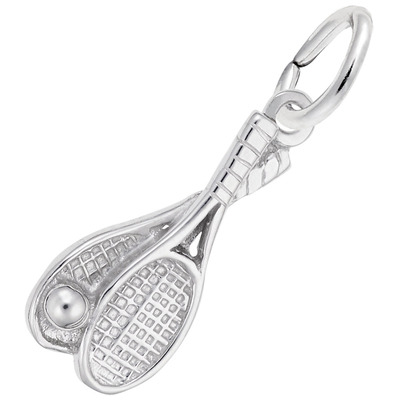photo number one of Sterling silver tennis rackets charm item 001-710-03531