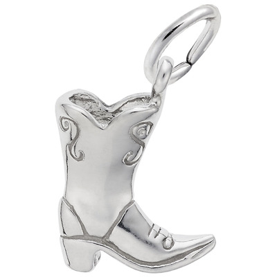 photo number one of Sterling silver cowboy boot charm item 001-710-03575