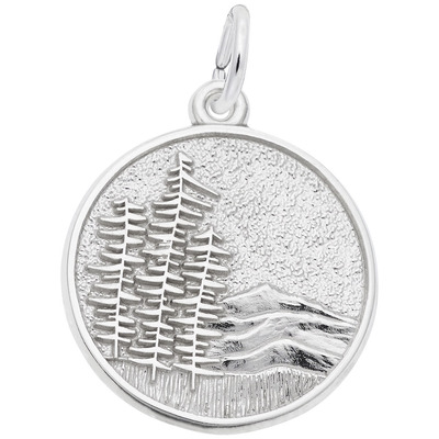 photo number one of Sterling silver mountain scene charm item 001-710-03613