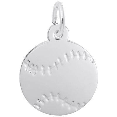 photo number one of Sterling silver baseball engravable charm item 001-710-03664