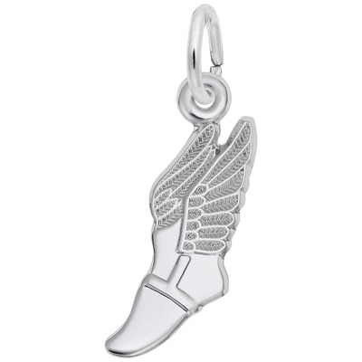 photo number one of Sterling silver winged shoe charm item 001-710-03666