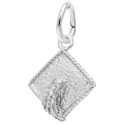 photo number one of Sterling silver Graduation Hat charm item 001-710-03678