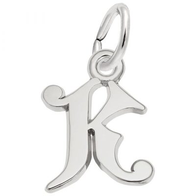 photo number one of Sterling silver ''K'' charm item 001-710-03719