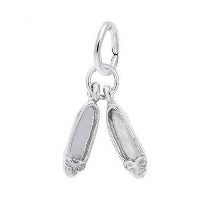 photo number one of Sterling silver ballet shoes charm item 001-710-03755