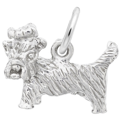 photo number one of Sterling silver Yorkshire dog charm item 001-710-03757