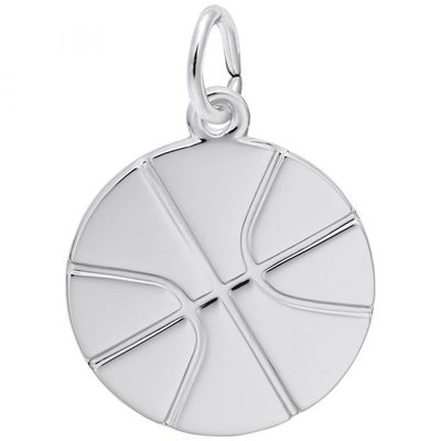 photo number one of Sterling silver Basketball charm item 001-710-03773