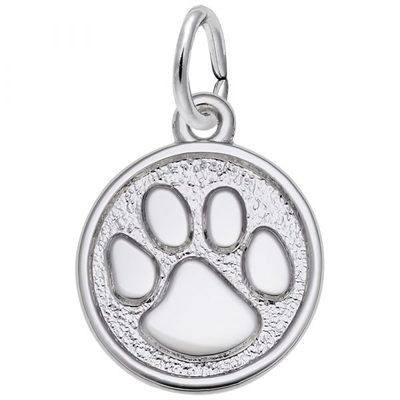 photo number one of Sterling silver Paw Print  Charm item 001-710-03790