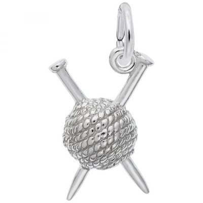 photo number one of Sterling silver knitting charm item 001-710-03810
