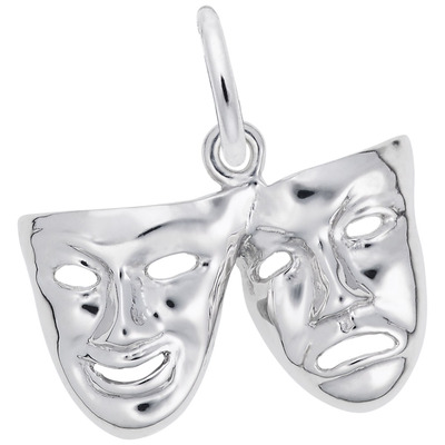 photo number one of Sterling silver comedy & tragedy charm item 001-710-03839