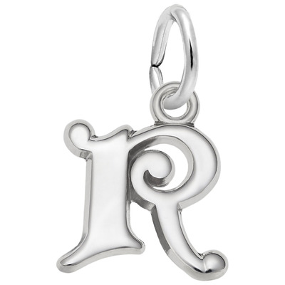 photo number one of Sterling silver R charm item 001-710-03841