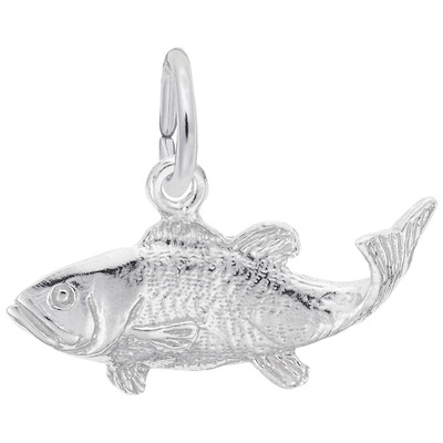 photo number one of Sterling silver fish charm item 001-710-03849