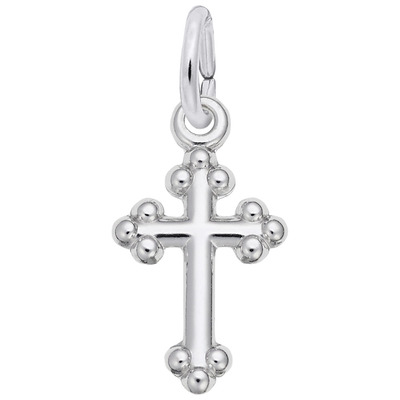 photo number one of Sterling silver cross charm item 001-710-03858