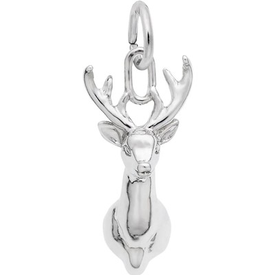 photo number one of Sterling silver deer head charm item 001-710-03883