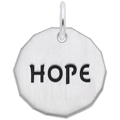 photo number one of Sterling silver Hope charm (engravable) item 001-710-03898