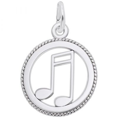 photo number one of Sterling silver Music note charm item 001-710-03920
