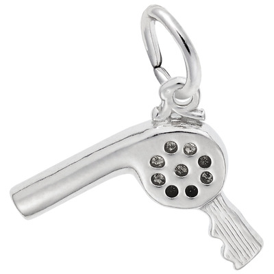 photo number one of Sterling silver hair dryer charm item 001-710-03922