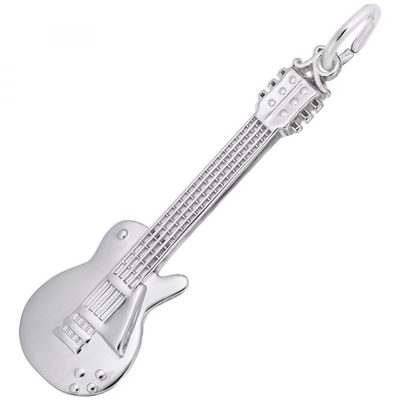 photo number one of Sterling silver electric guitar charm item 001-710-03927