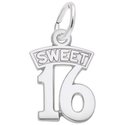 photo number one of Sterling silver Sweet 16 charm item 001-710-03937