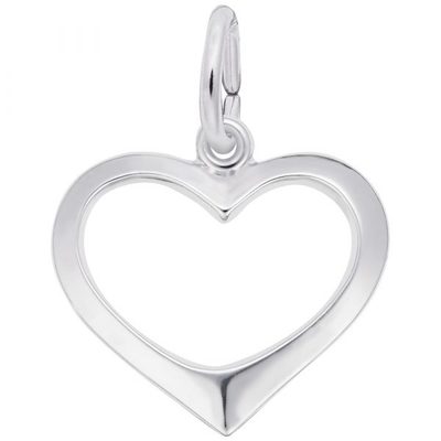 photo number one of Sterling Silver  open heart charm item 001-710-03940