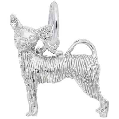 photo number one of Sterling silver chihuahua charm item 001-710-03945
