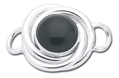 photo number one of Sterling silver Convertible clasp Love Knot with onyx item 001-711-00006