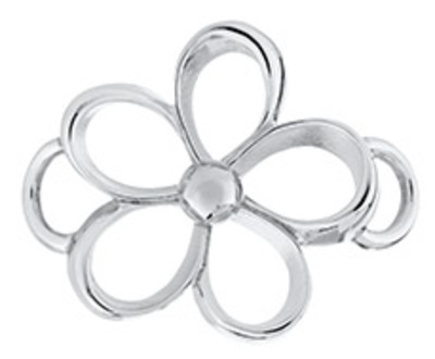 photo number one of Sterling silver open loop flower convertible clasp item 001-711-00009
