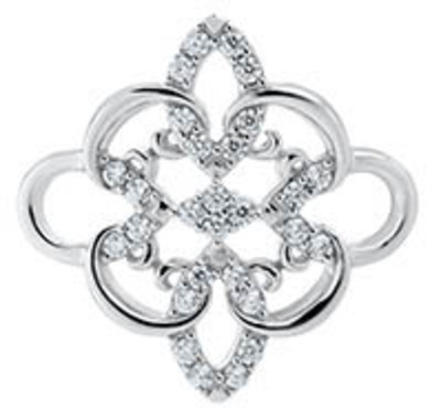 photo number one of Sterling silver medallion convertible clasp with CZs item 001-711-00046