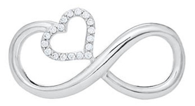 photo number one of Sterling silver eternal love clasp with white cz heart item 001-711-00052