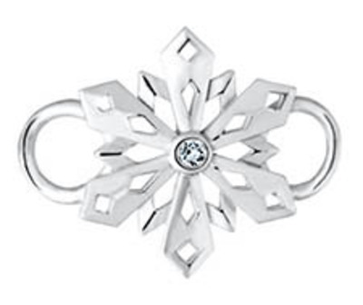 photo number one of Sterling silver pierced snowflake convertible clasp item 001-711-00054