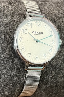 photo number one of Ladies Obaku watch silver mash band and dial item 001-820-00390