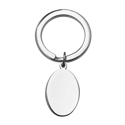 photo number one of Stainless steel oval key chain (engravable) item 001-901-00022