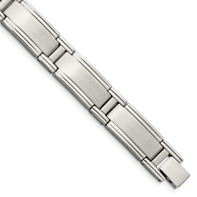 photo number one of 9.5'' stainless steel brushed and polished bracelet item 001-901-00068