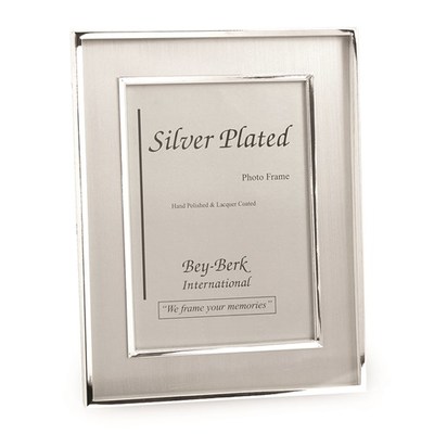 photo number one of 8x10 silver plated brushed finish picture frame item 001-905-01241