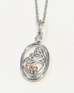 photo of Sterling silver 18'' chain with mother and child pendant item 001-109-00317