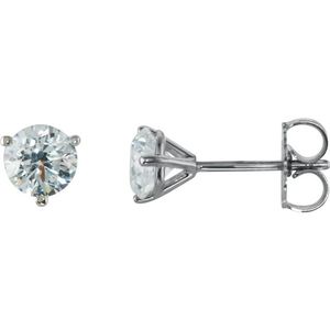 photo of Martini style 14 karat white gold diamond stud earrings 0.75 carat diamond total weight with I1 clarity and H/I color item 001-115-00702