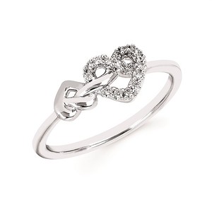 photo of Sterling silver lovelock diamond ring .08 total diamond weight item 001-120-00365