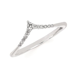 photo of 14 karat white gold diamond V ring (.12 carat) item 001-120-00366