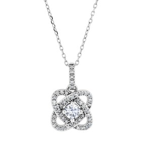 photo of Two heart love knot diamond pendant with 1/4 carat total diamond weight item 001-130-00724