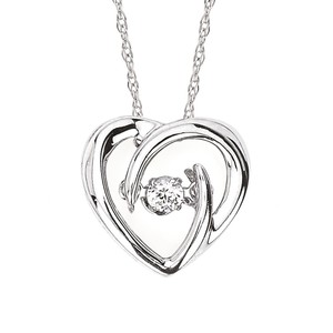 photo of Sterling silver 18'' chain with a .05ct Shimmering Diamonds pendant item 001-130-00757