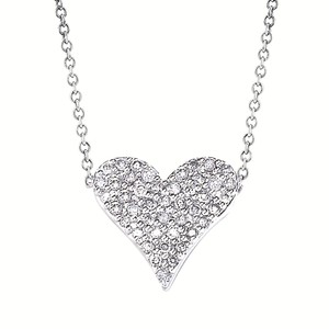 photo of 18'' adjustable chain with sterling silver diamond accented heart pendant item 001-130-00794