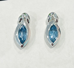 photo of Sterling silver blue topaz earrings item 001-215-01016