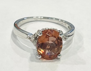 photo of Sterling silver size 7 lab created Lusterine ring with created white sapphire accent item 001-220-00731