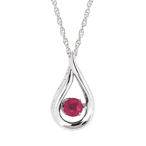 photo of Sterling Silver Shimmering ruby pendant with 18'' chain item 001-230-01271