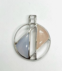 photo of Sterling silver rose quartz and chalcedony pendant (without chain) item 001-230-01281