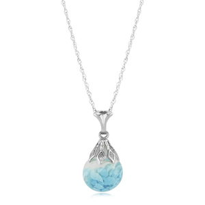 photo of Sterling silver floating turquoise pendant with chain item 001-230-01333
