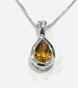 photo of Sterling silver citrine pendant on 18'' chain item 001-230-01375